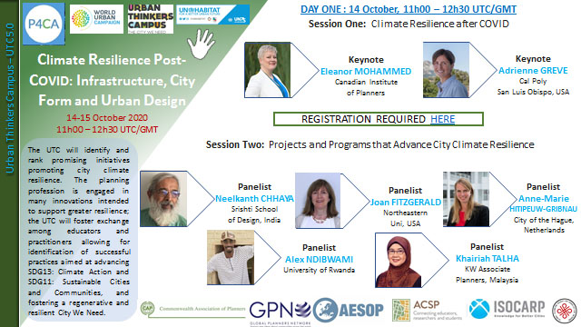 URBAN THINKERS CAMPUS: CLIMATE RESILIENCE POST-COVID 14-15 October 2020